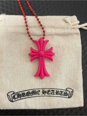 Chrome Hearts Pink Cross Pendant Necklace (BUNDLE DEALS!)